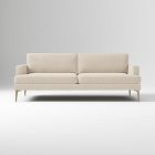 Andes 86in Sofa, Performance Distressed Velvet Sand, Blackened Brass