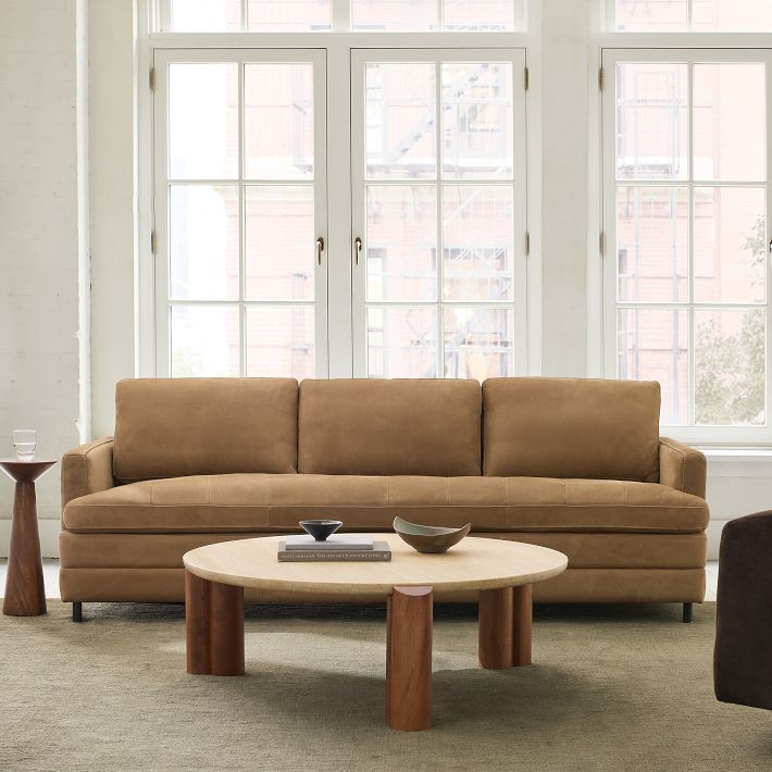Clarisse Leather Sofa (76"-96")