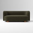 Laurent  76" Sofa, Performance Distressed Velvet, Juniper, Cool Walnut