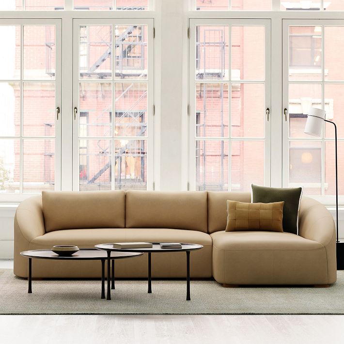 Aviana Leather 2-Piece Chaise Sectional (112")