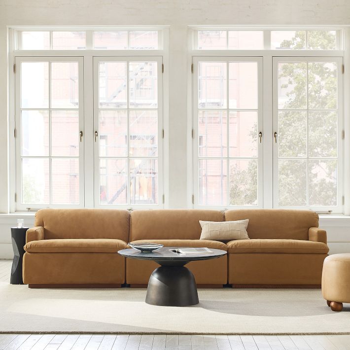 Calvin Leather Modular Sofa (76" - 114")