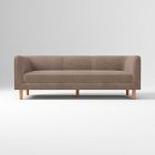 Marcel 86in Sofa Bench, Performance Modern Chenille Mink, Cool Walnut