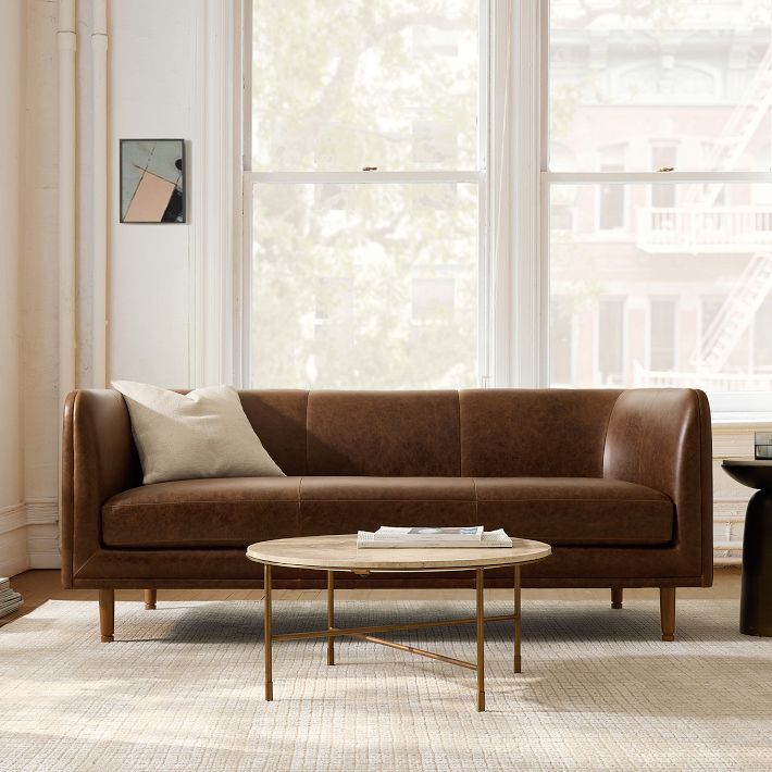 Marcel Leather Sofa (60"-96")